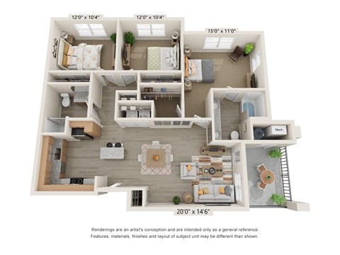 a floor plan of a 1 bedroom floor plan